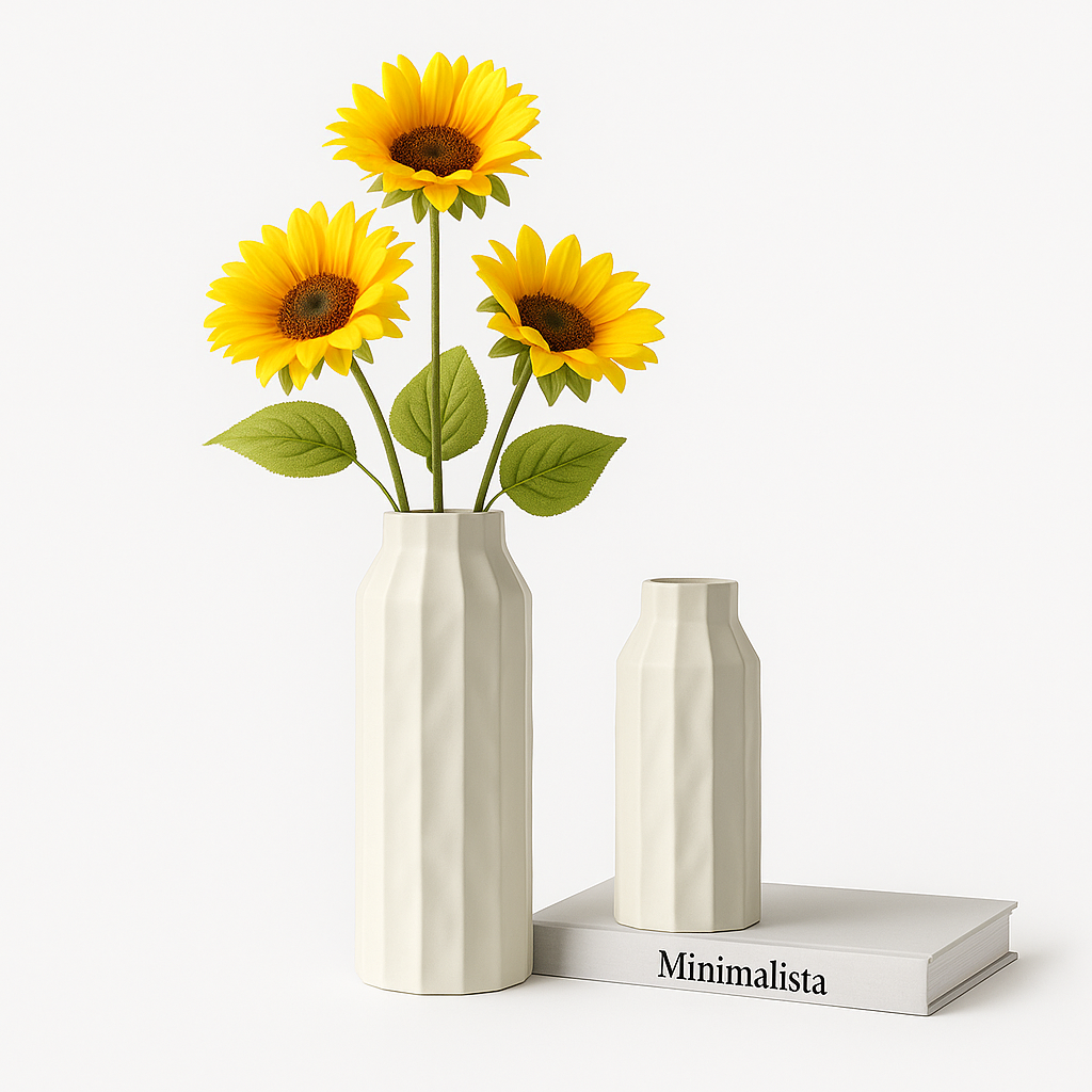Slim Ceramic Decorative Vase — Medium & Large