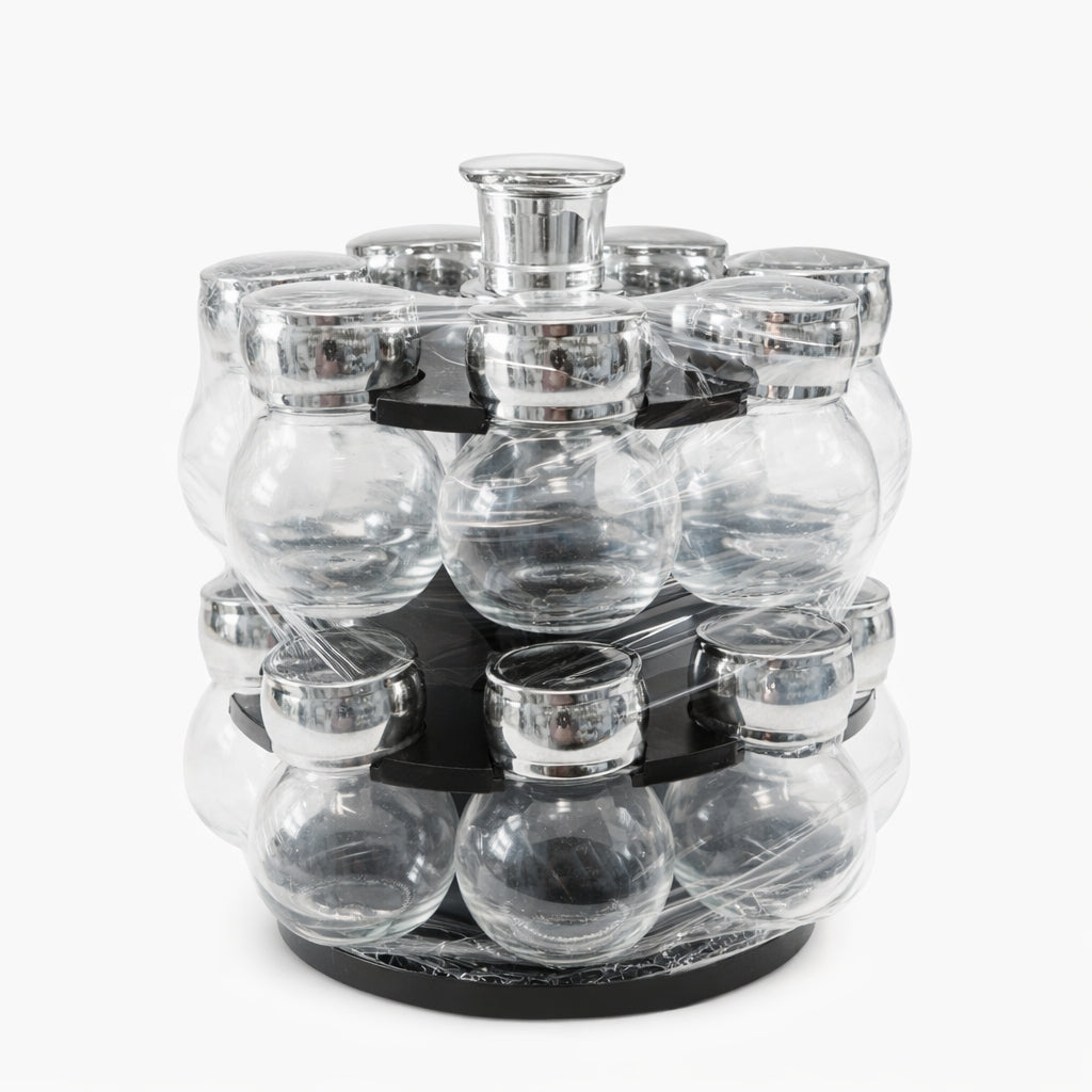 16-Piece Glass Spice Jar Set