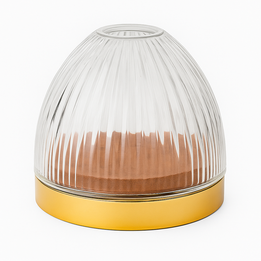 Tissue Box Gold Glass and Metal