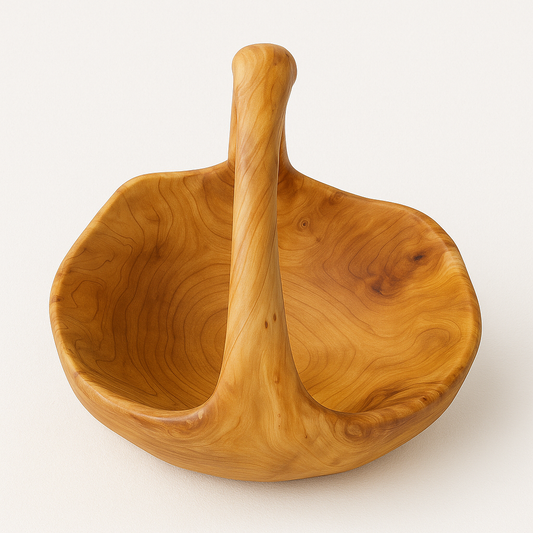 Wooden Bowl With Hand for Food, Salad, or Fruits