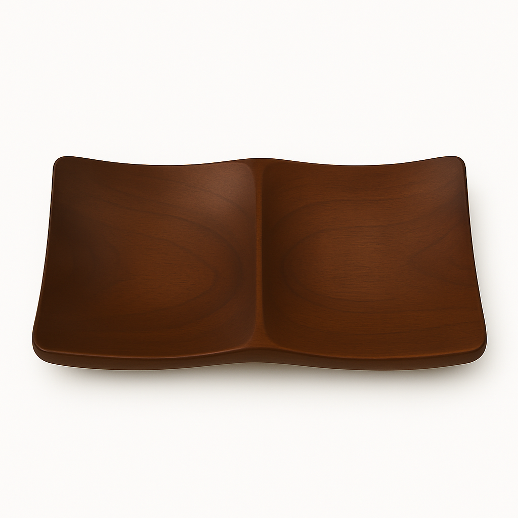 Wooden Plate 2 Compartments