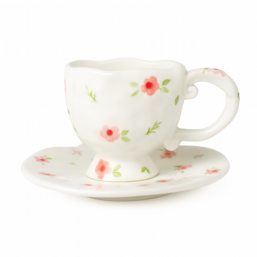 Ceramic Coffee Cup and Saucer
