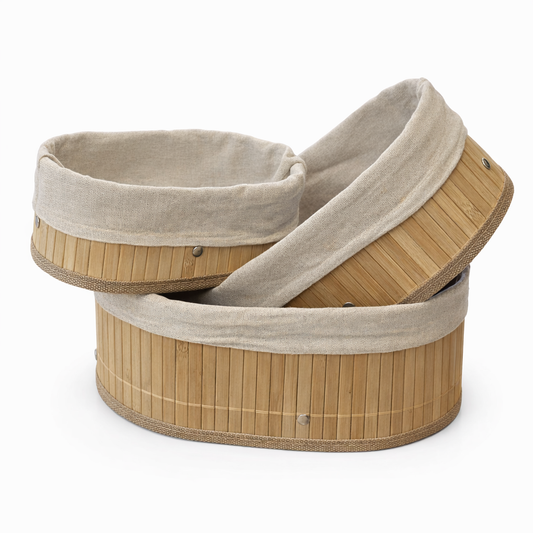 Bamboo Storage Basket - Set of 3Pcs