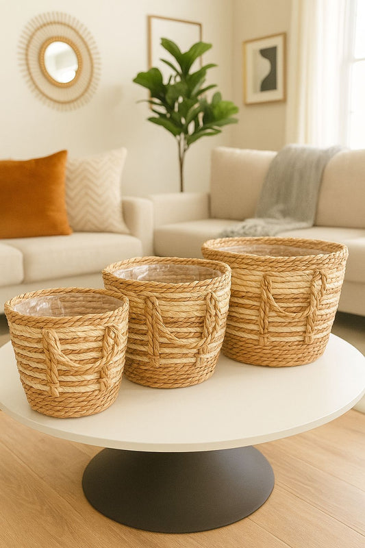 Straw Basket - For Decor or Plants