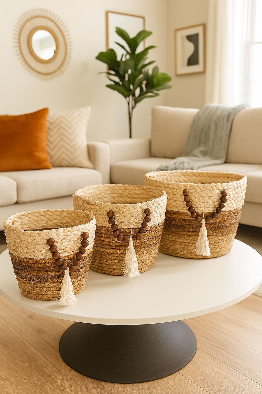Straw Basket - For Decor or Plants