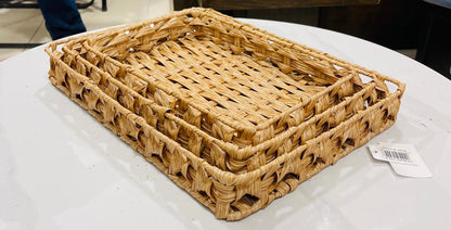 Handwoven Straw Serving Tray