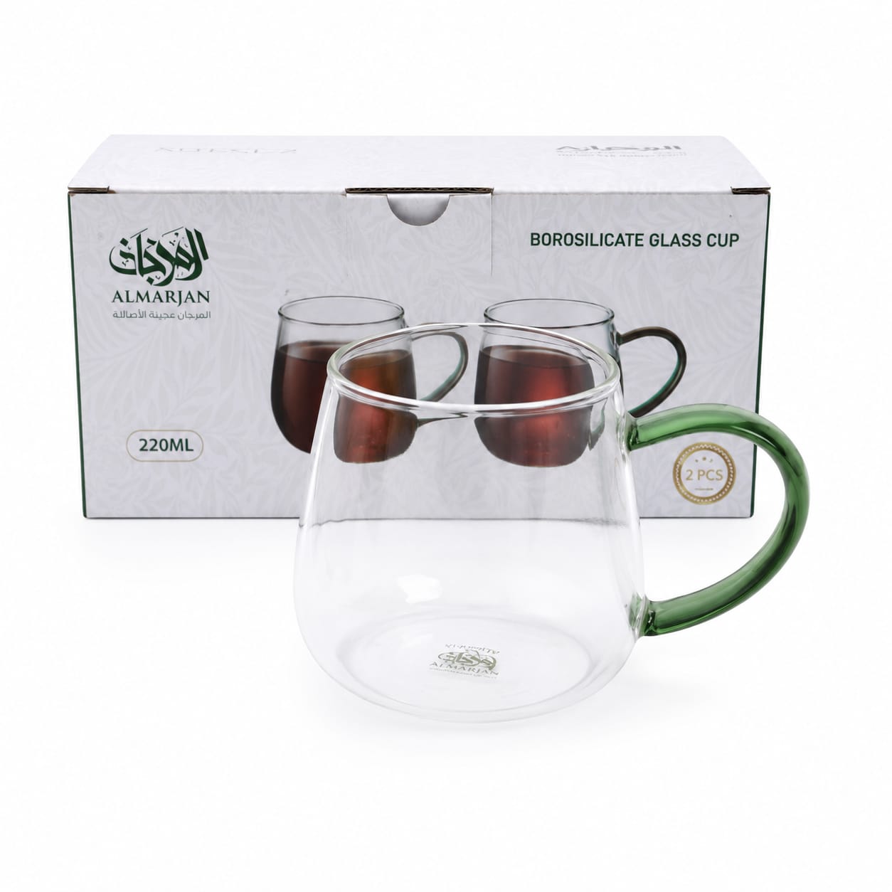 2 قطعة كاسة زجاج