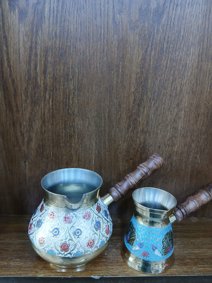 Hand Made Colored Coffee Pot  without Cover-Vintage