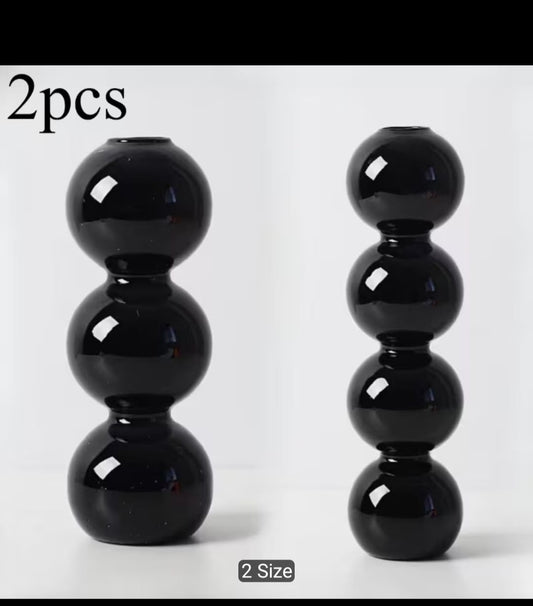 مزهرية زجاج قطعتين