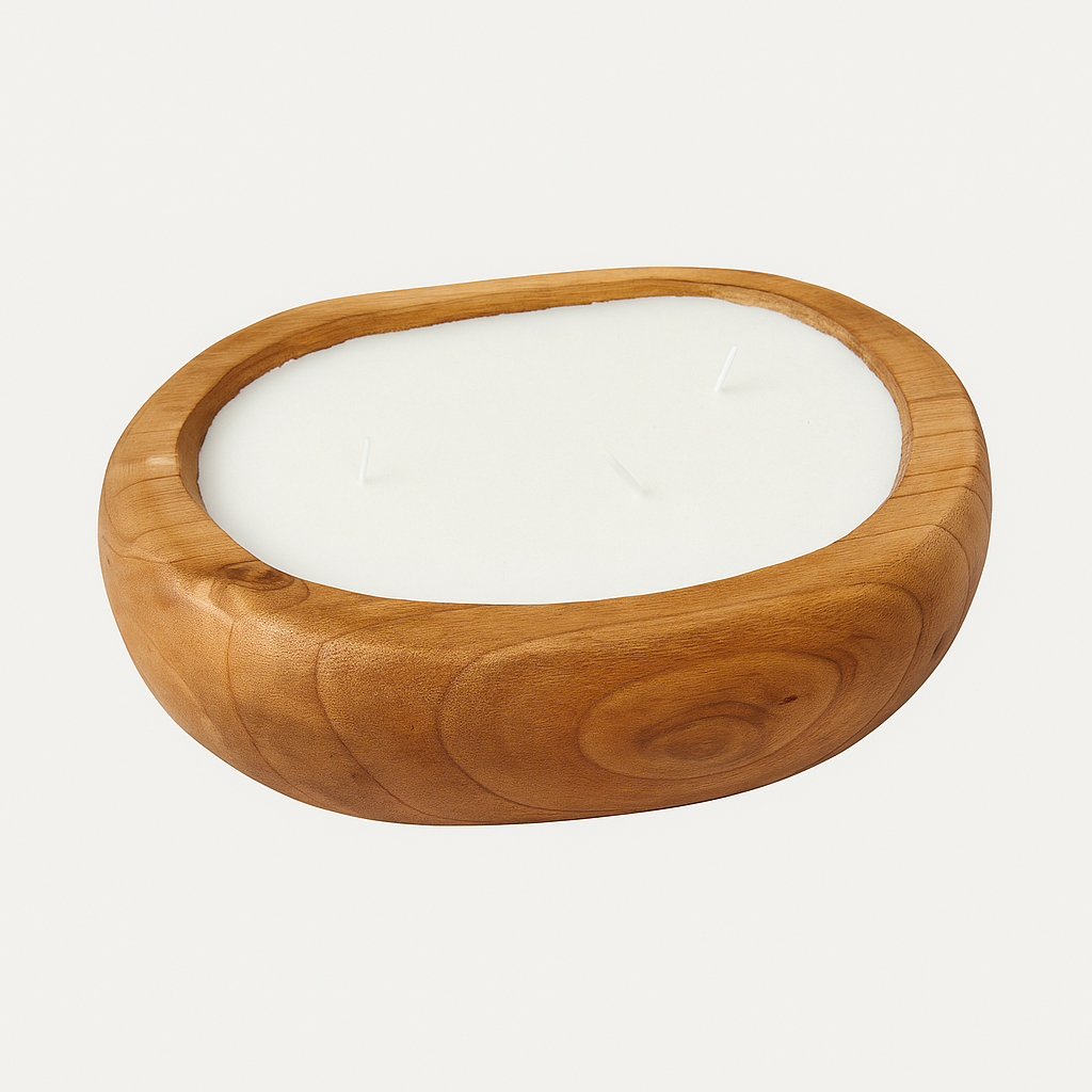 Solid Wood Bowl Aromatherapy Candle- Decor