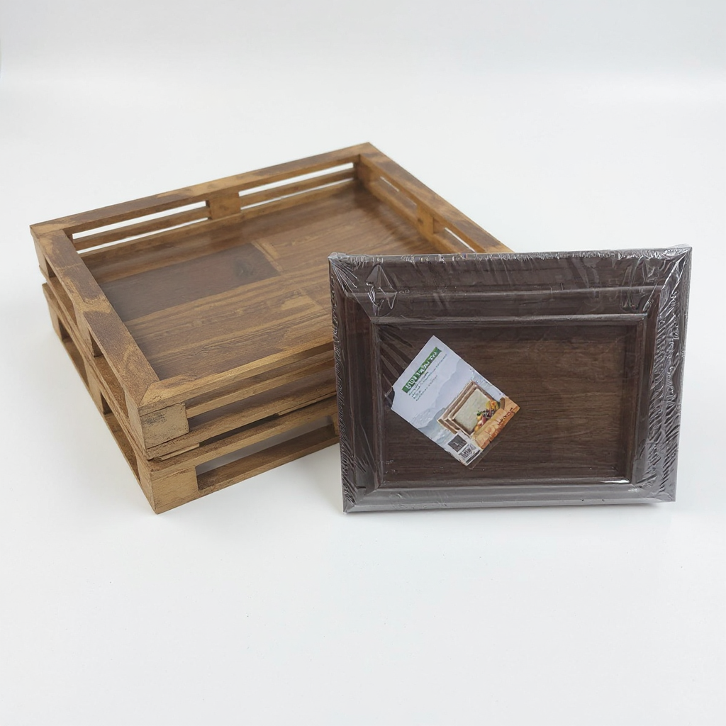 Wooden Tray Set 3 Pieces