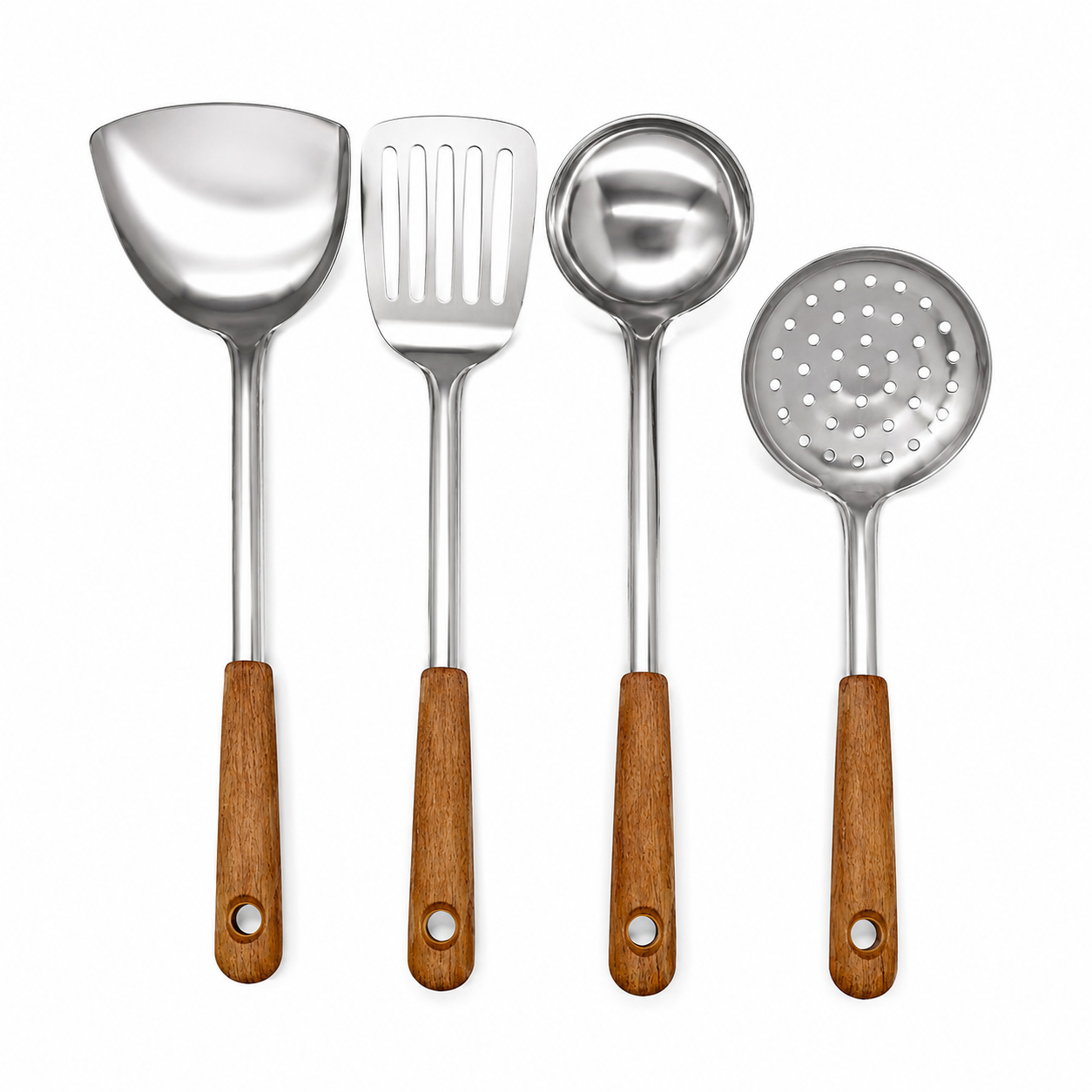 Stainless Steel Ladles with Wooden Handles